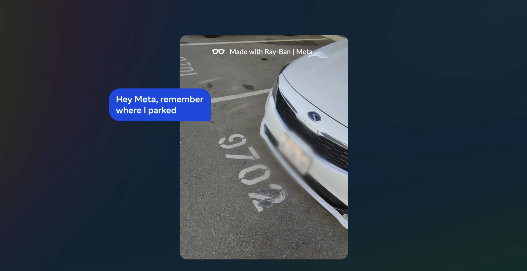 Meta Connect 2024 demo of parked car reminder on Ray-Ban Meta Smart Glasses