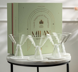 martini glasses on table