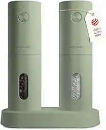 green salt and pepper grinders