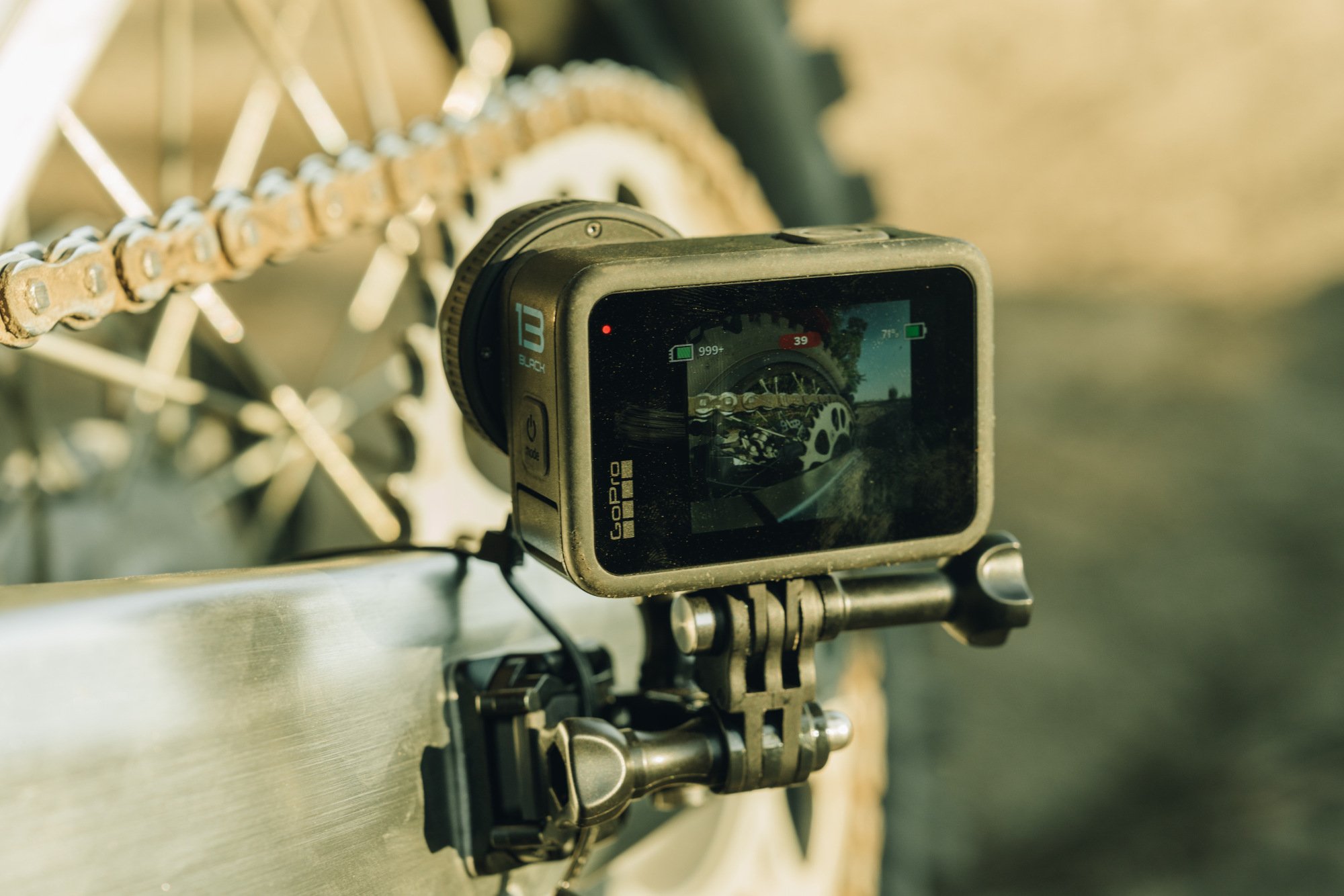 gopro hero13 black mounted on bicycle