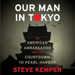 the audiobook cover for our man in tokyo