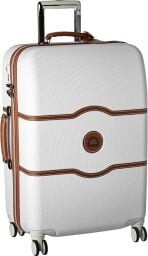 Delsey paris luggage white with brown trim