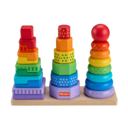 Fisher-Price Wooden Rainbow Stacking Shape Sorter