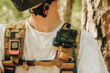 cyclist wearing the gopro hero13 black action camera on vest