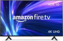 Amazon 4-series Fire TV with purple and blue background