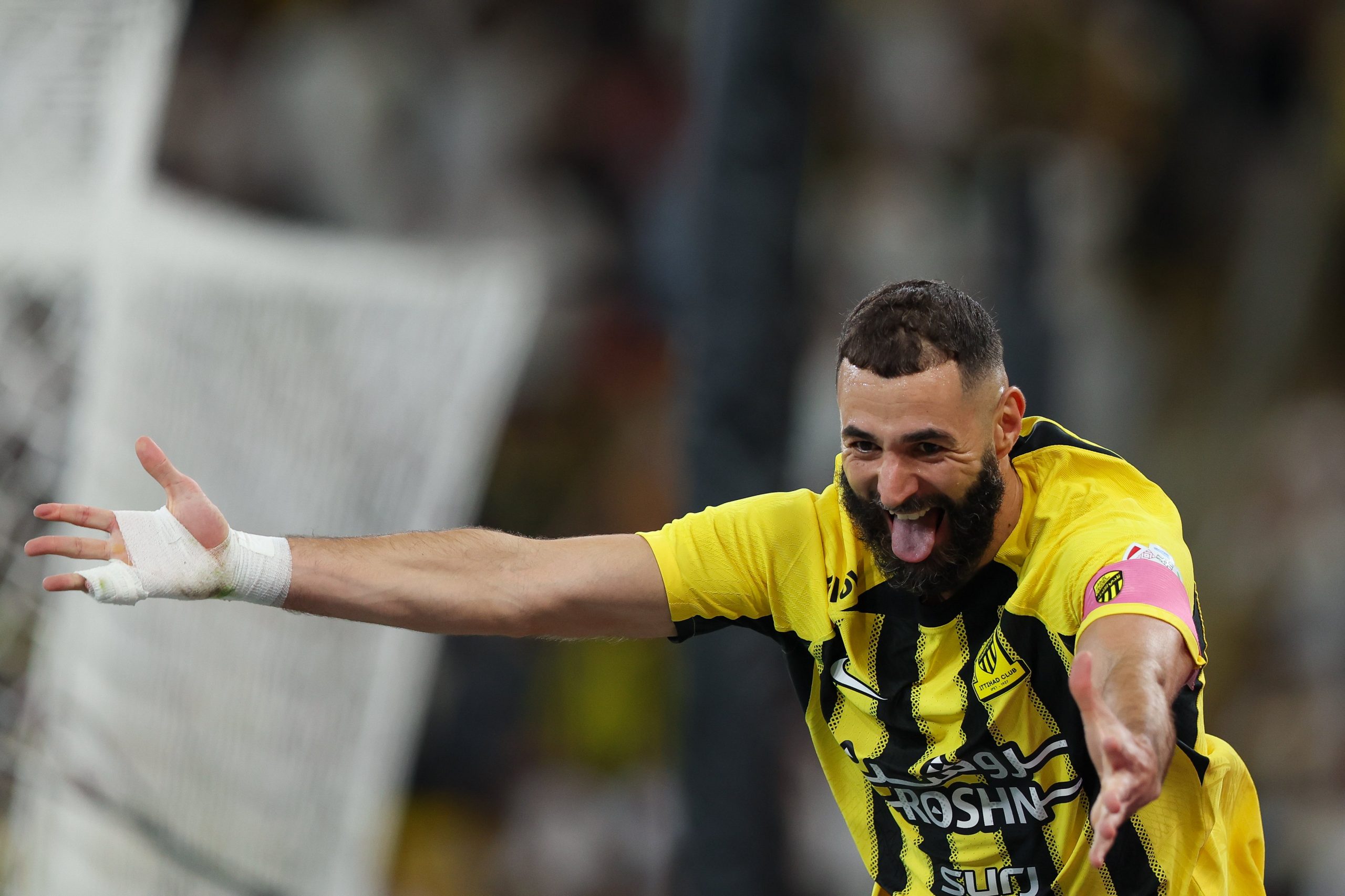 Karim Benzema of Al Ittihad celebrates after scoring