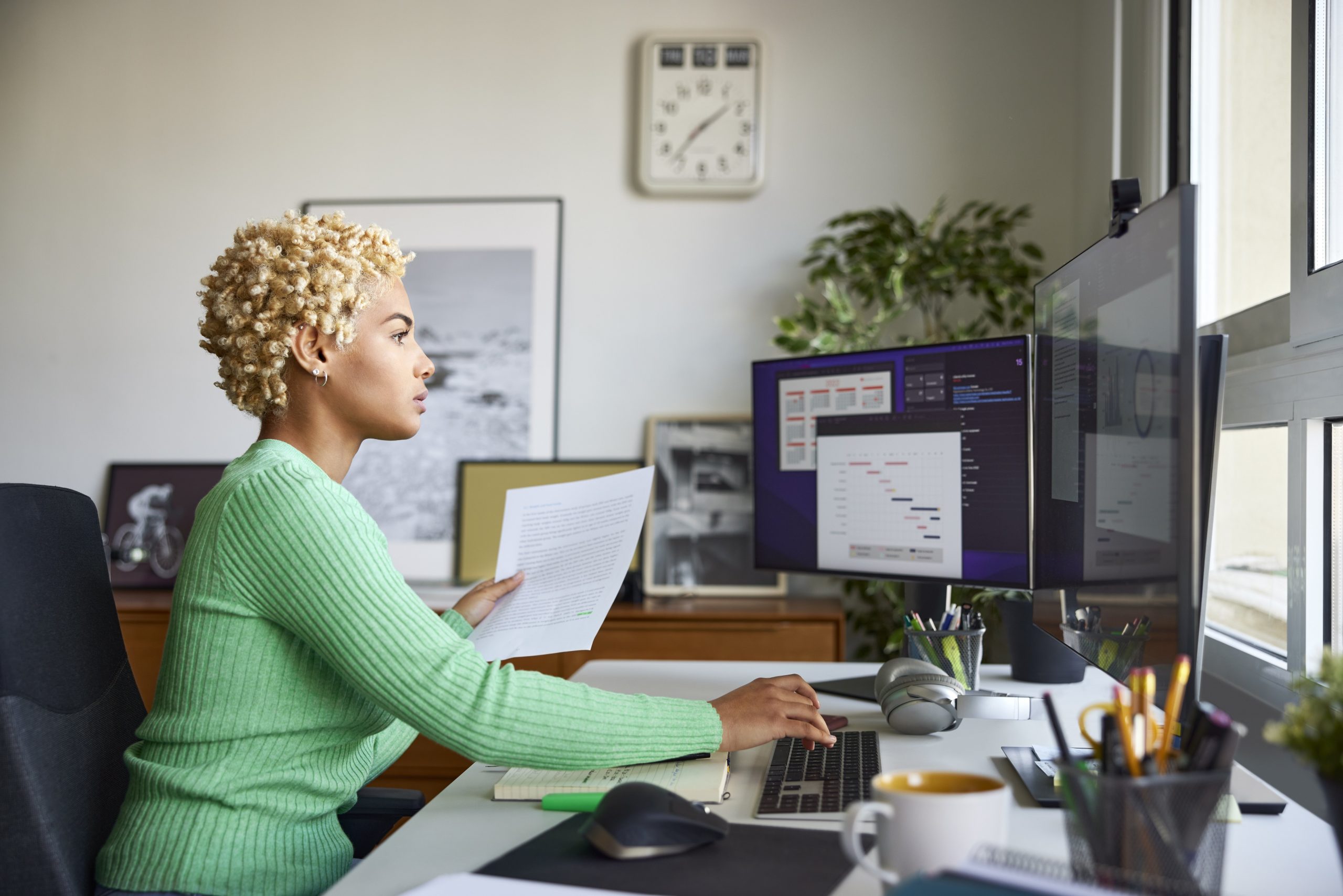 woman working from home