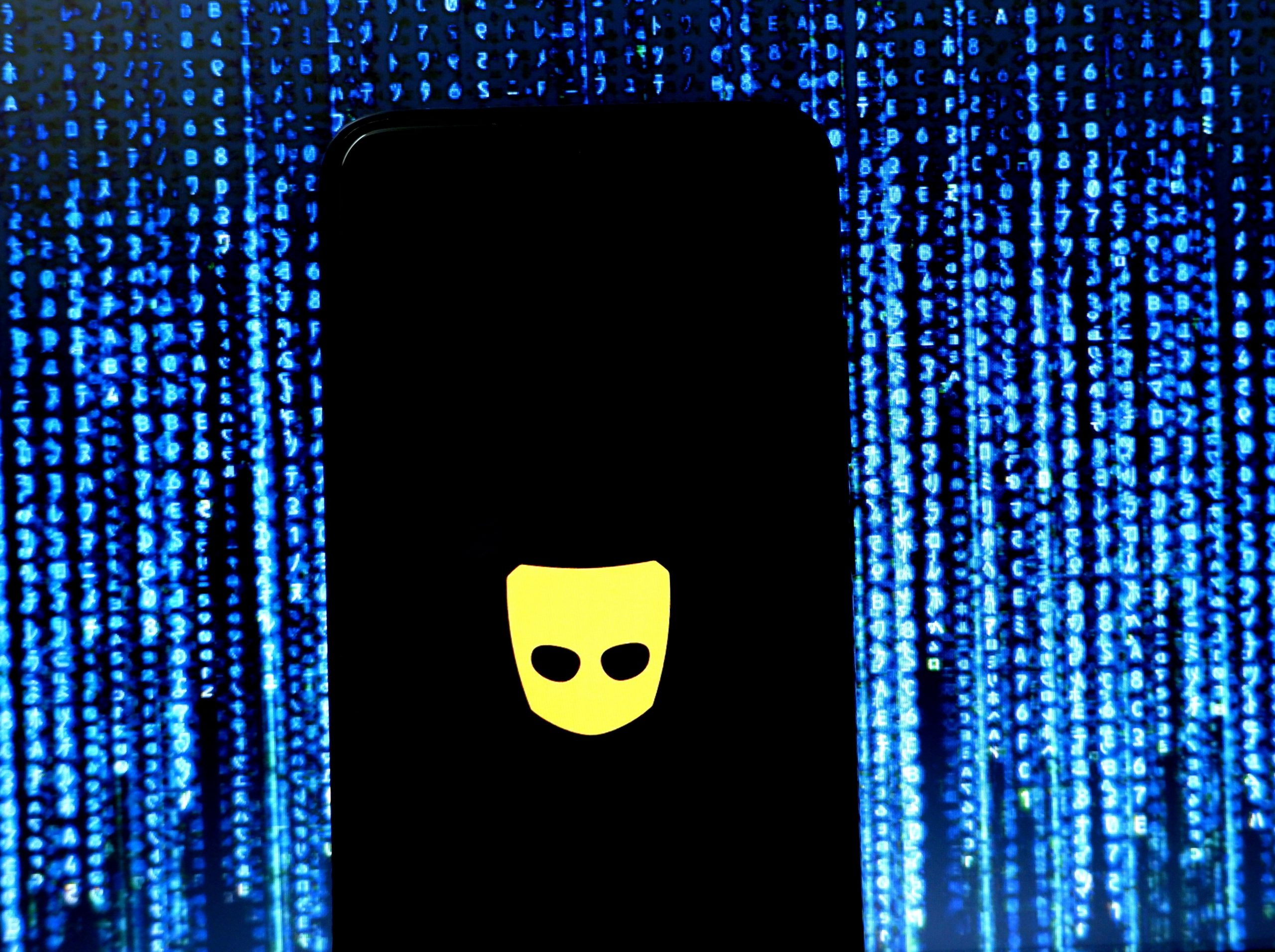 Grindr logo seen displayed on a smartphone