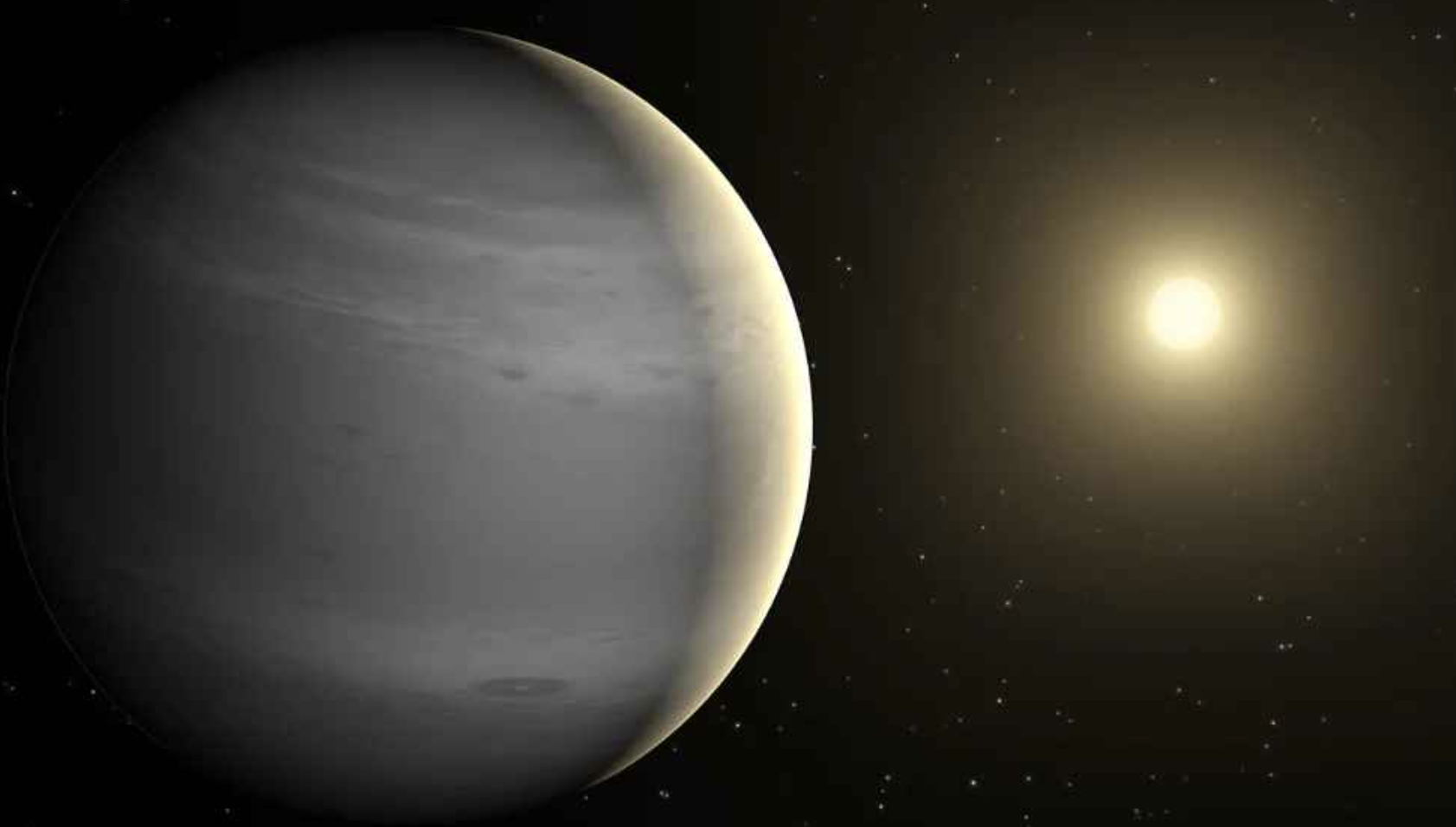 A NASA conception of a gas exoplanet orbiting a star in another solar system.