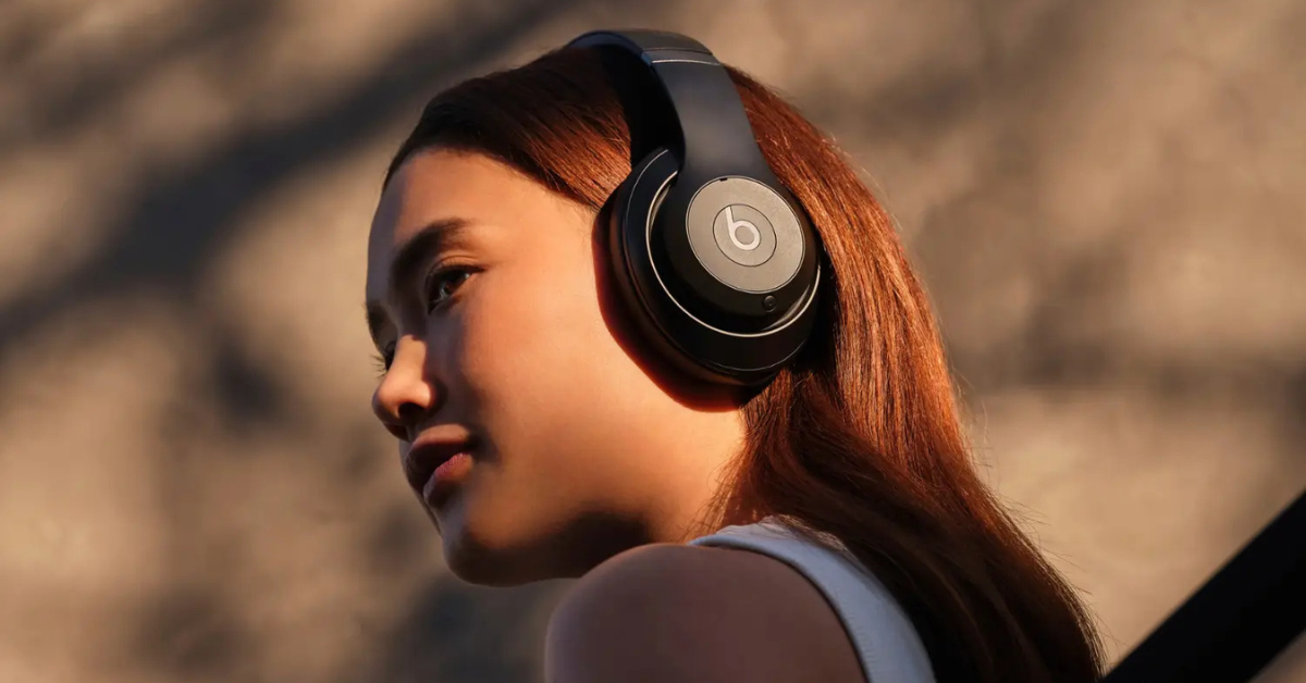 woman wearing beats headphones 