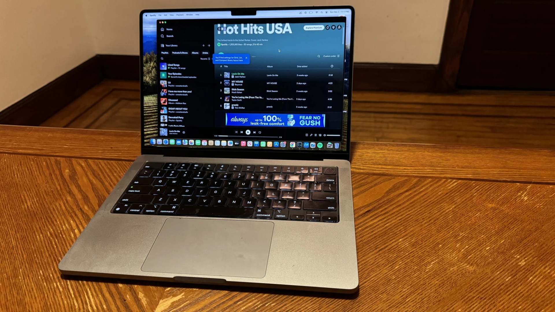 A MacBook Pro with M3 chip on a table