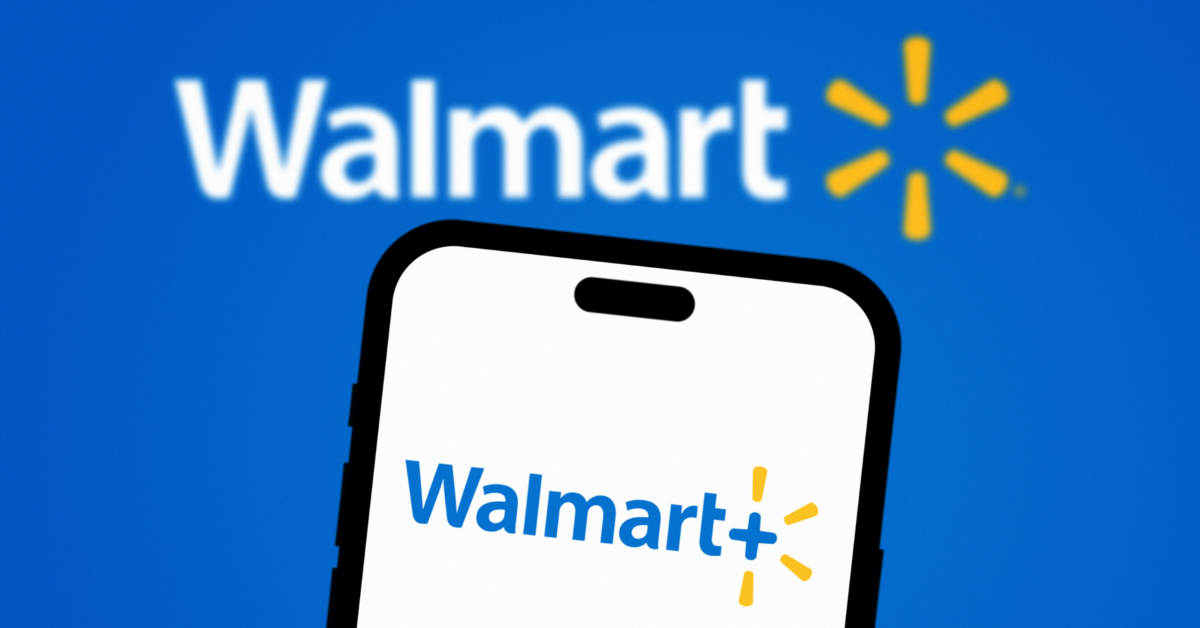 walmart plus logo on a smartphone 