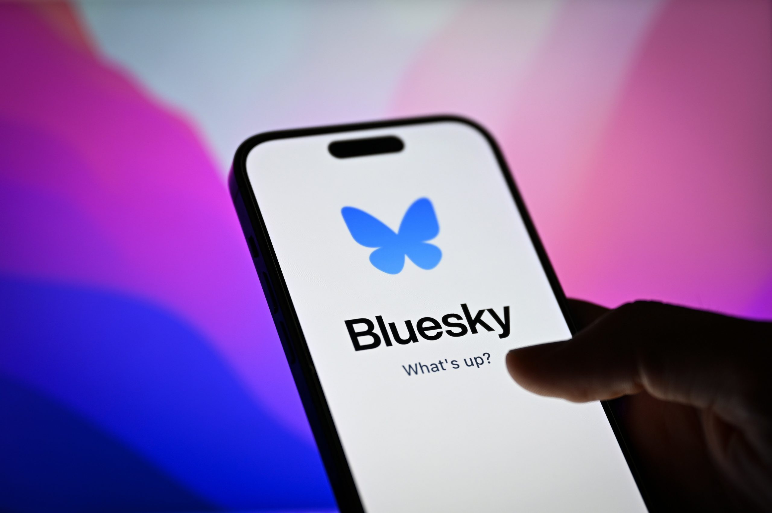 bluesky logo on a phone