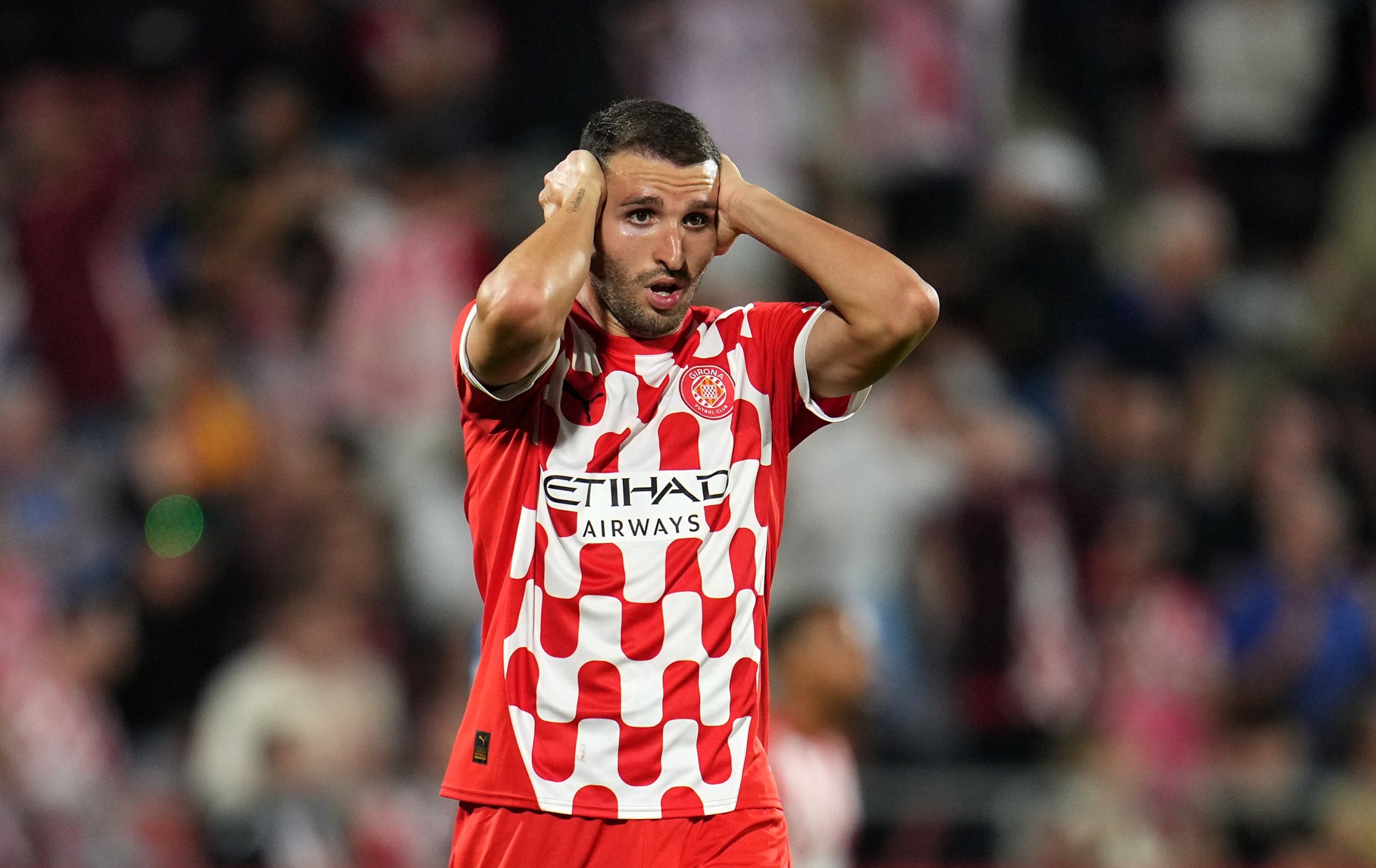 Abel Ruiz of Girona FC reacts