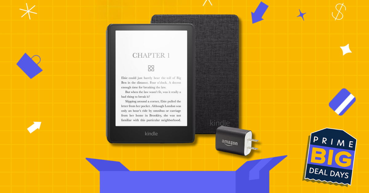 Kindle Paperwhite against a colorful background 