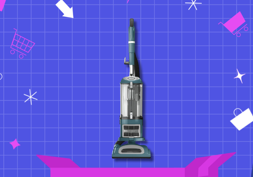 Shark vacuum on a colorful background