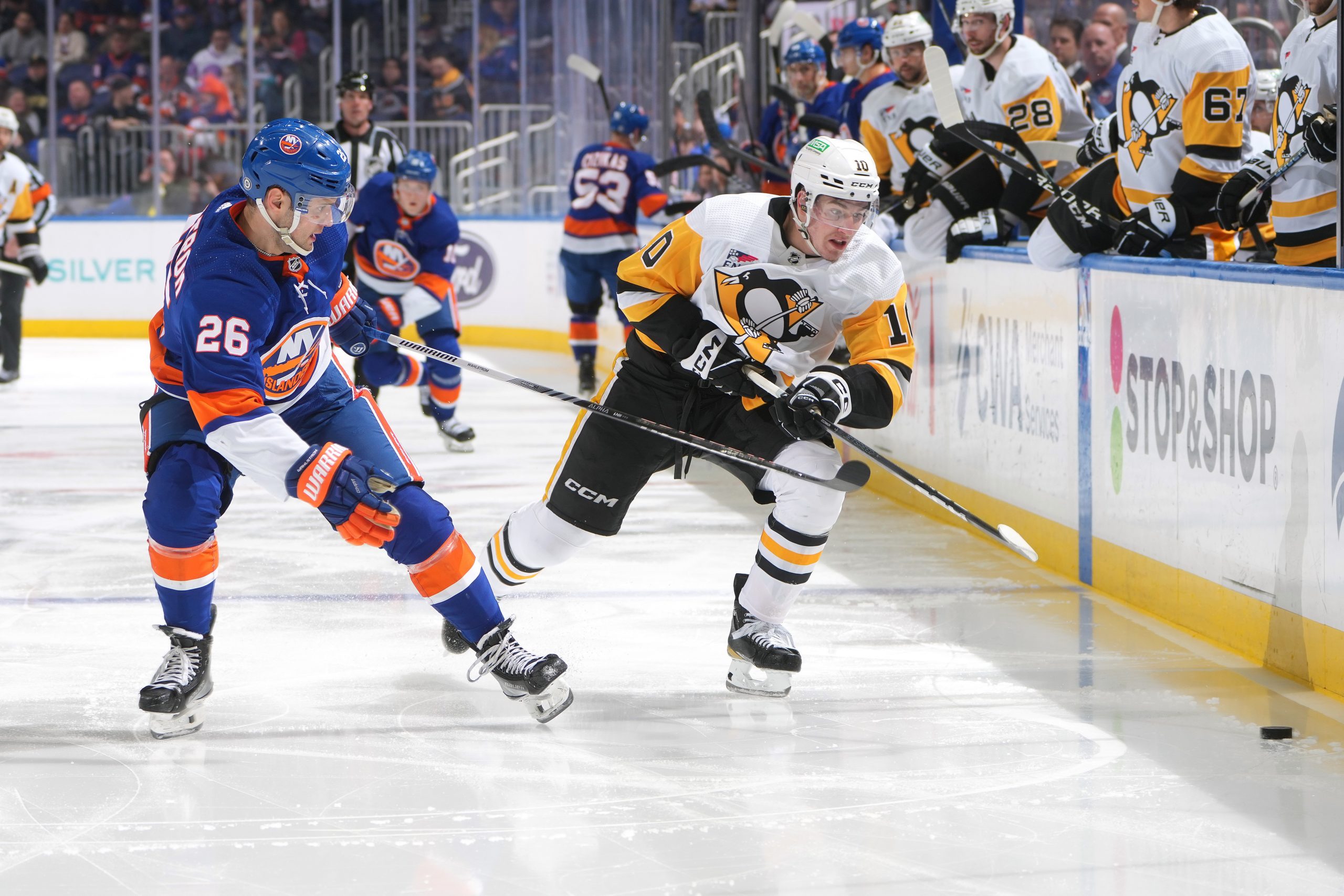 Connor McDavid of the Edmonton Oilers lines up for a faceoff against Justin Kirkland