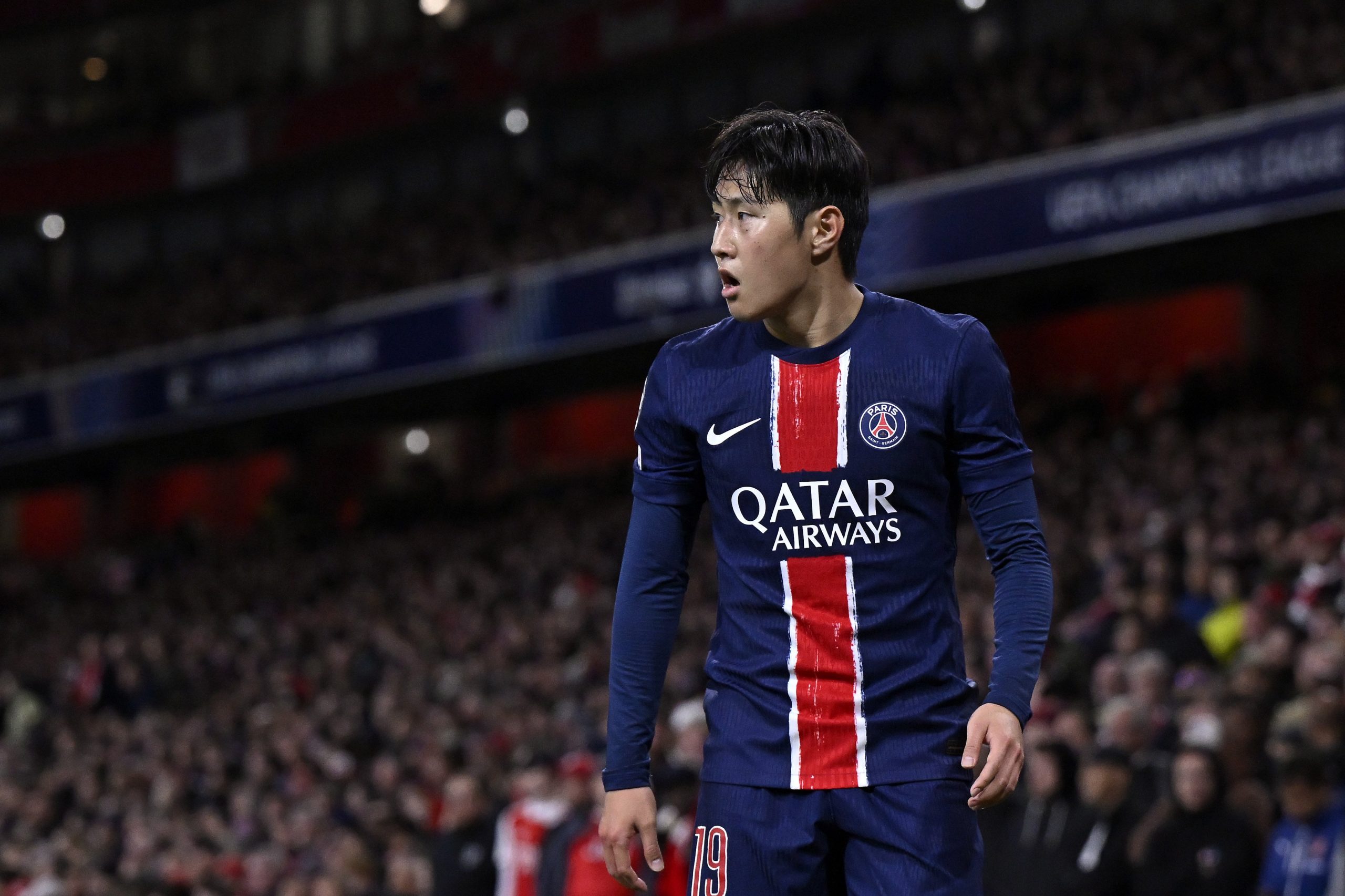 Lee Kang In of Paris Saint-Germain looks on