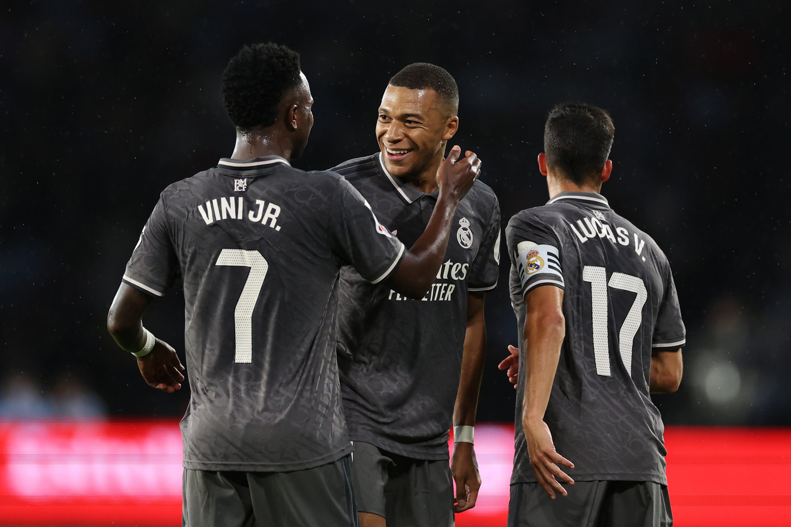 Kylian Mbappe of Real Madrid celebrates 