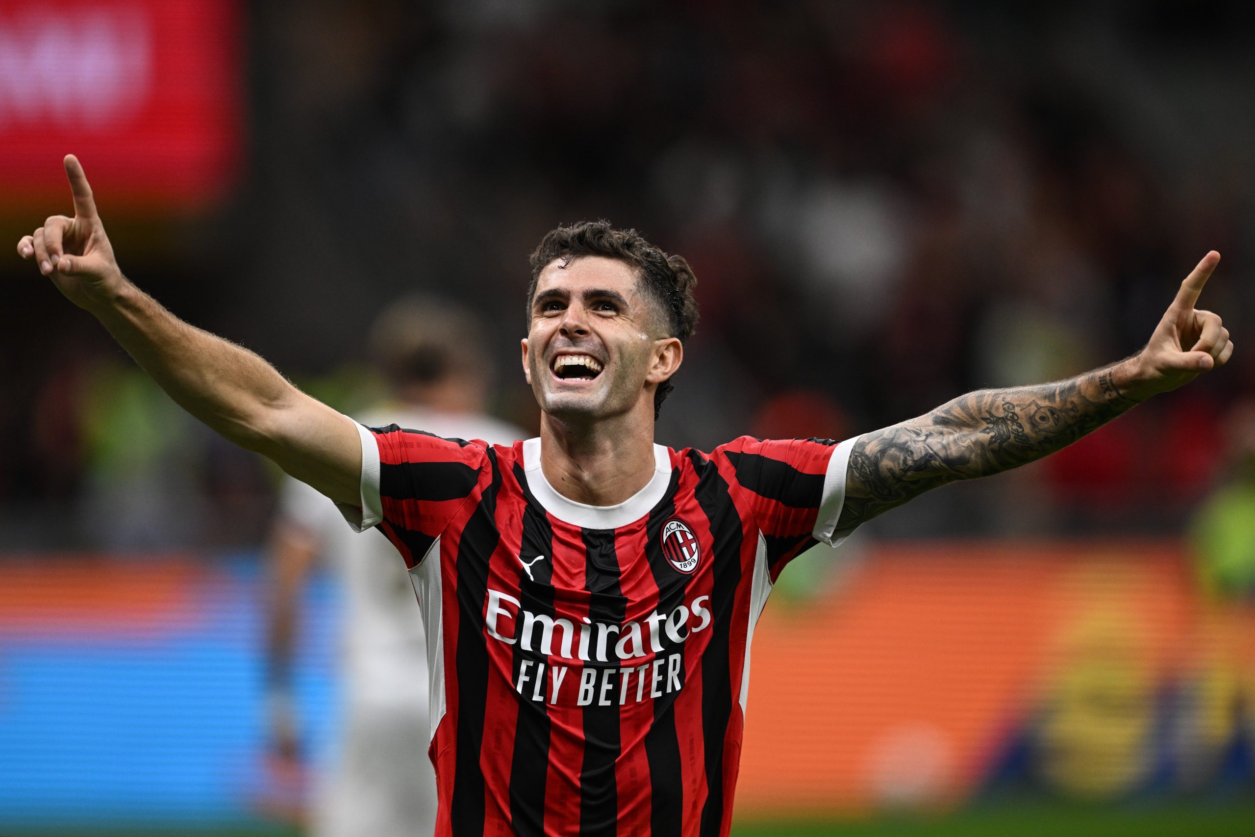 Christian Pulisic of AC Milan celebrates