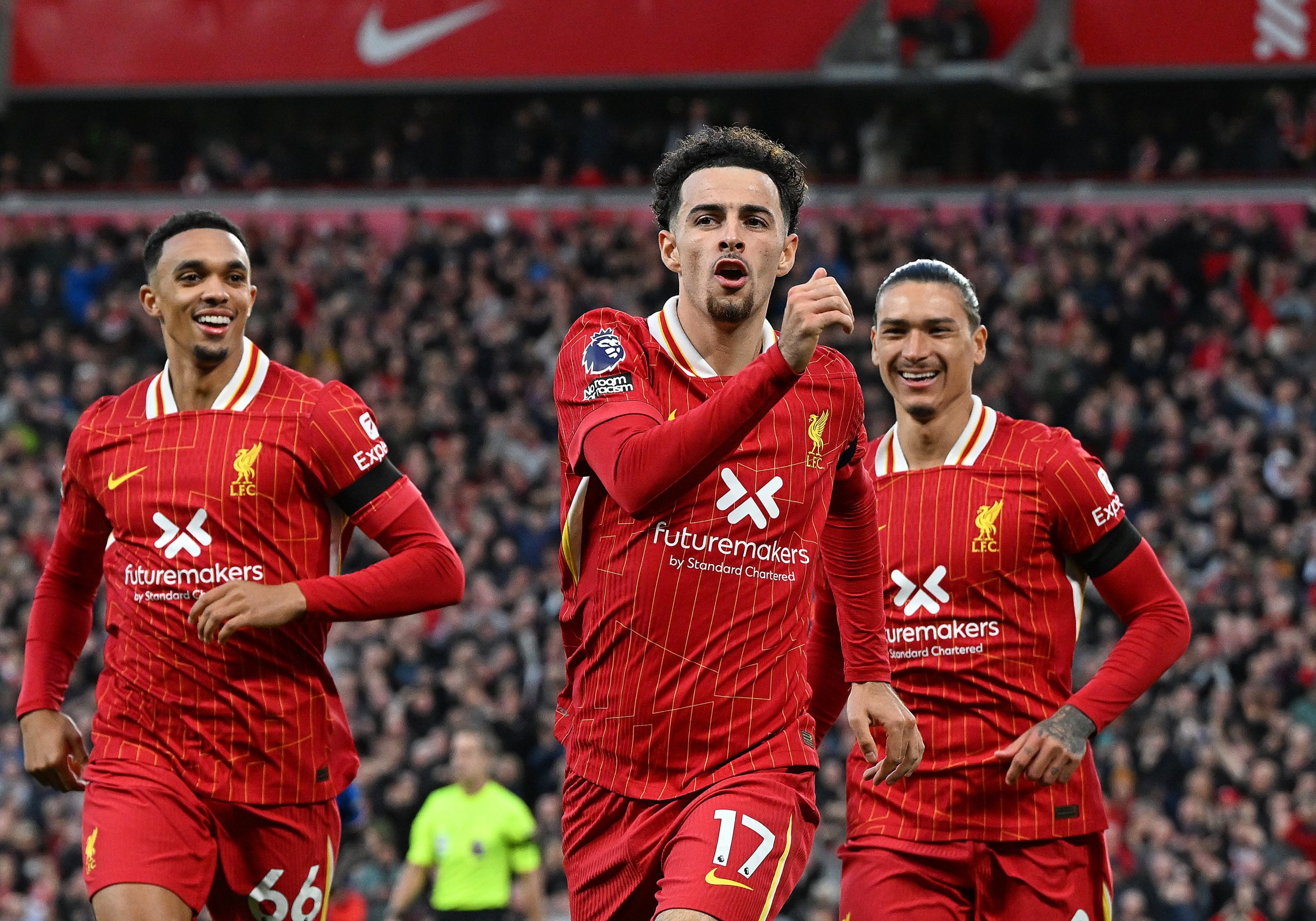 Curtis Jones of Liverpool celebrating 