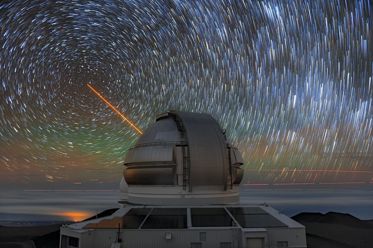 The Gemini North telescope atop Hawaii’s lofty volcano Mauna Kea.