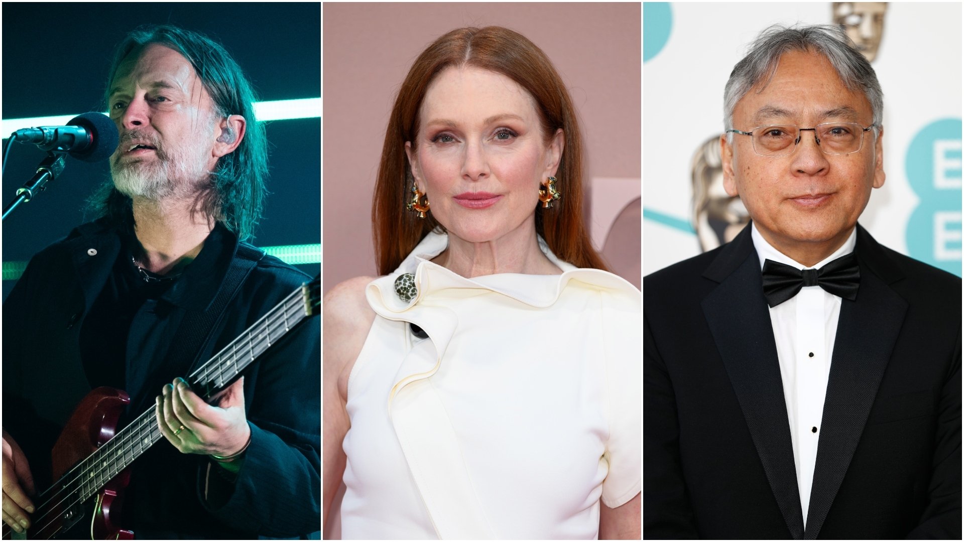 Radiohead's Thom Yorke, actress Julianne Moore, and Nobel Prize winning novelist Kazuo Ishiguro