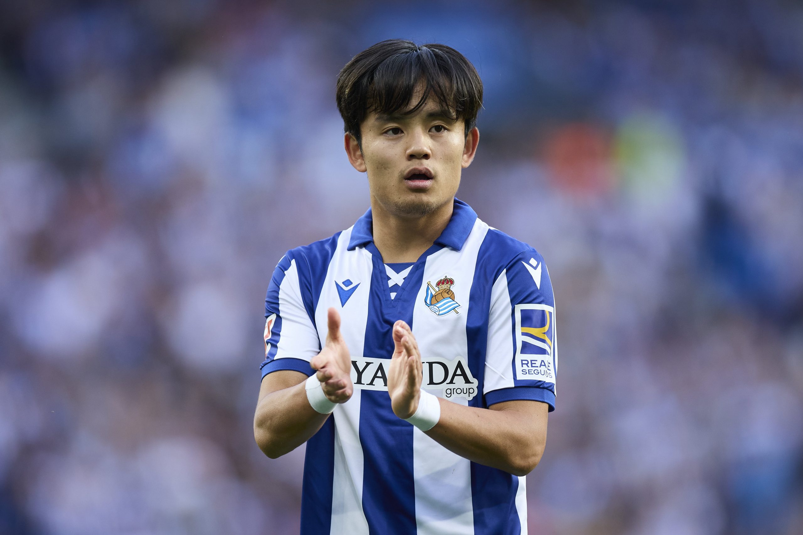 Takefusa Kubo of Real Sociedad reacts