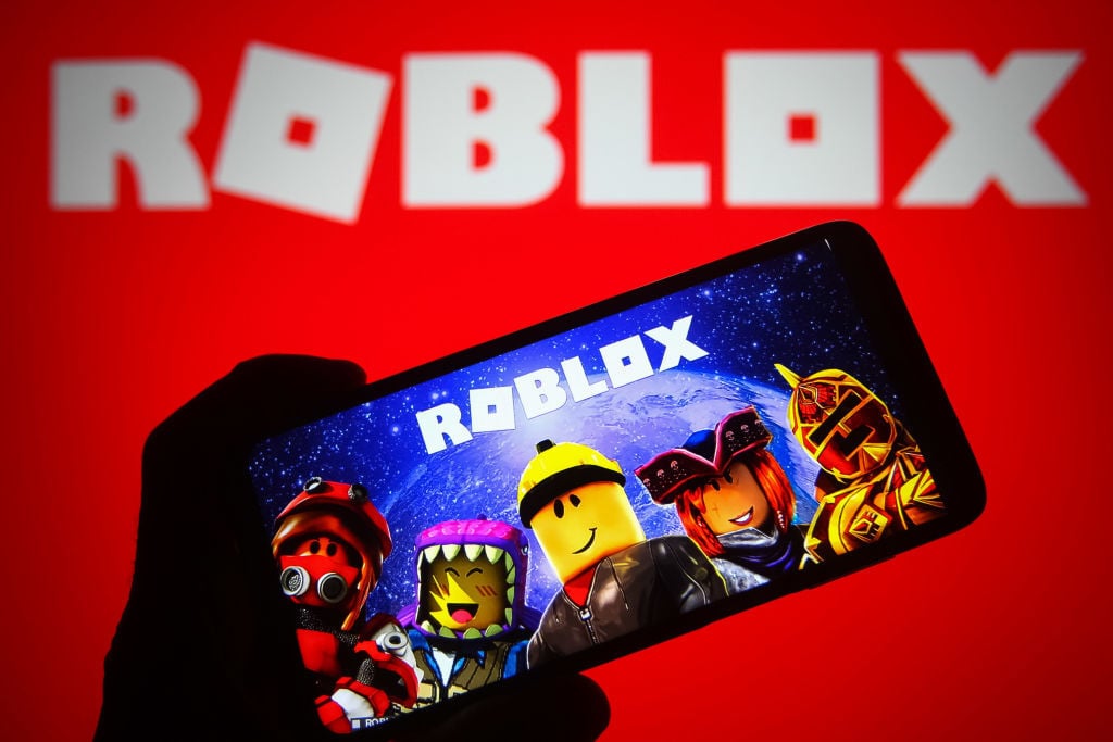 Roblox on phone screen