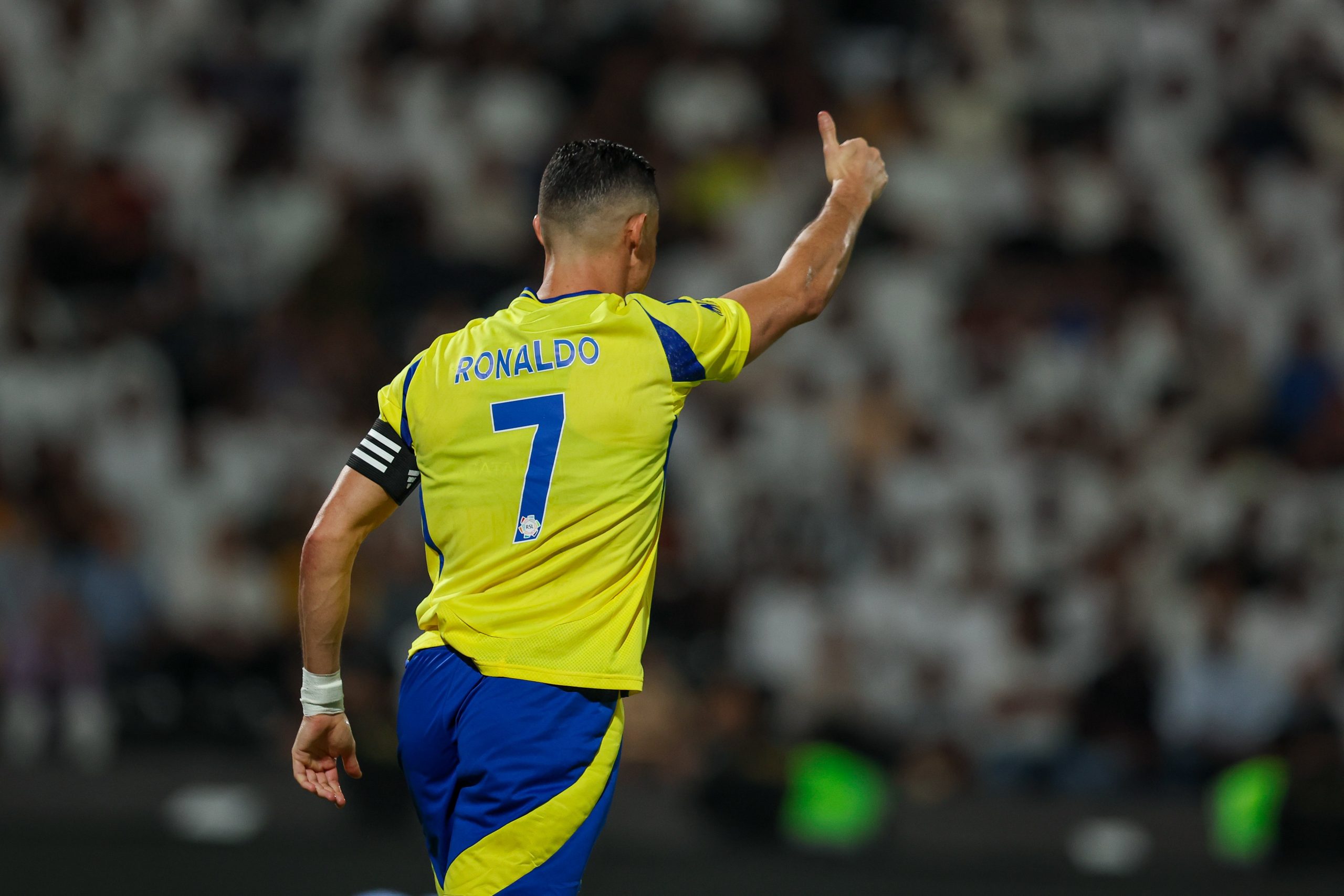 Cristiano Ronaldo of Al Nassr reacts