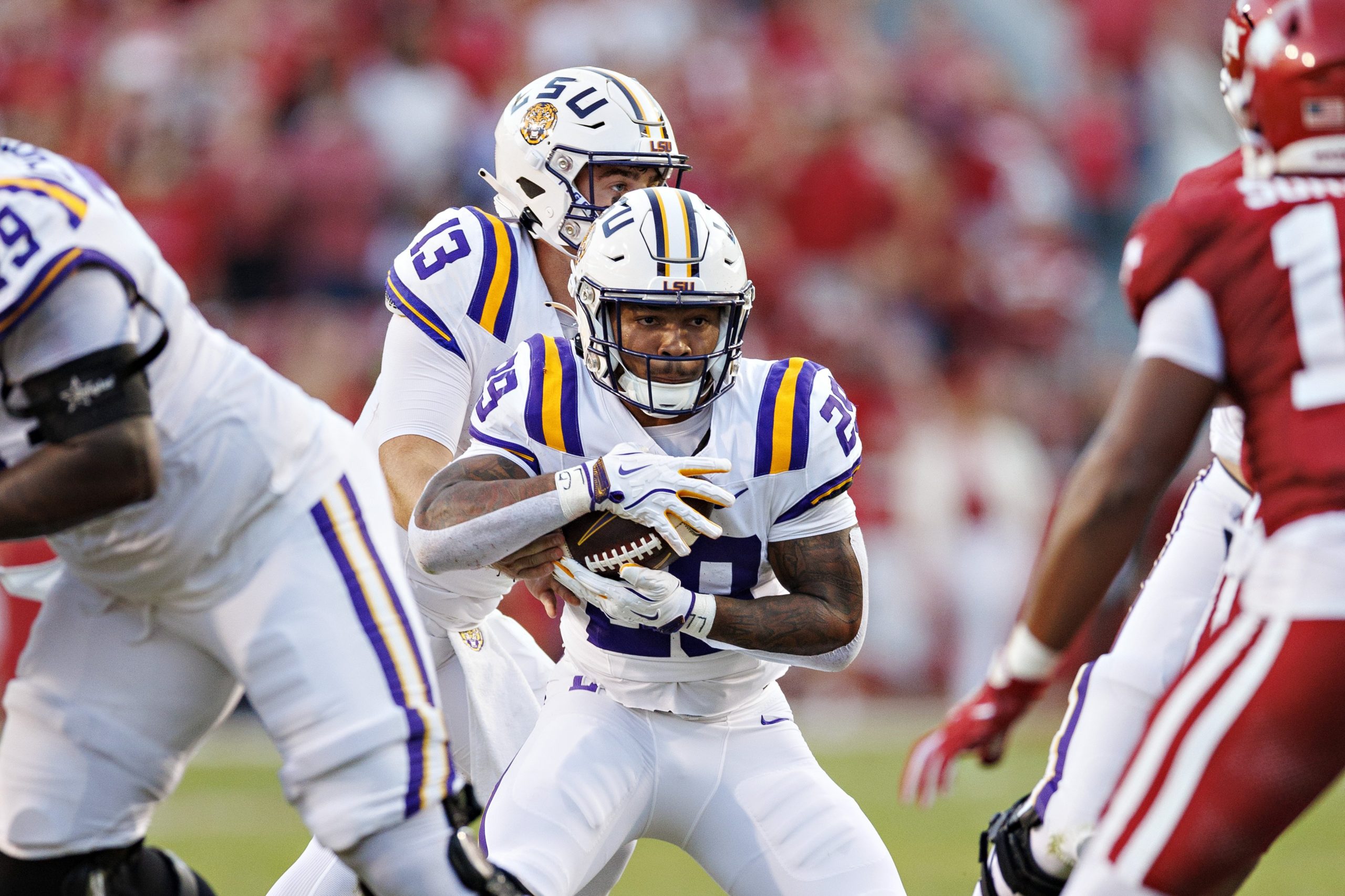 Caden Durham #29 of the LSU Tigers