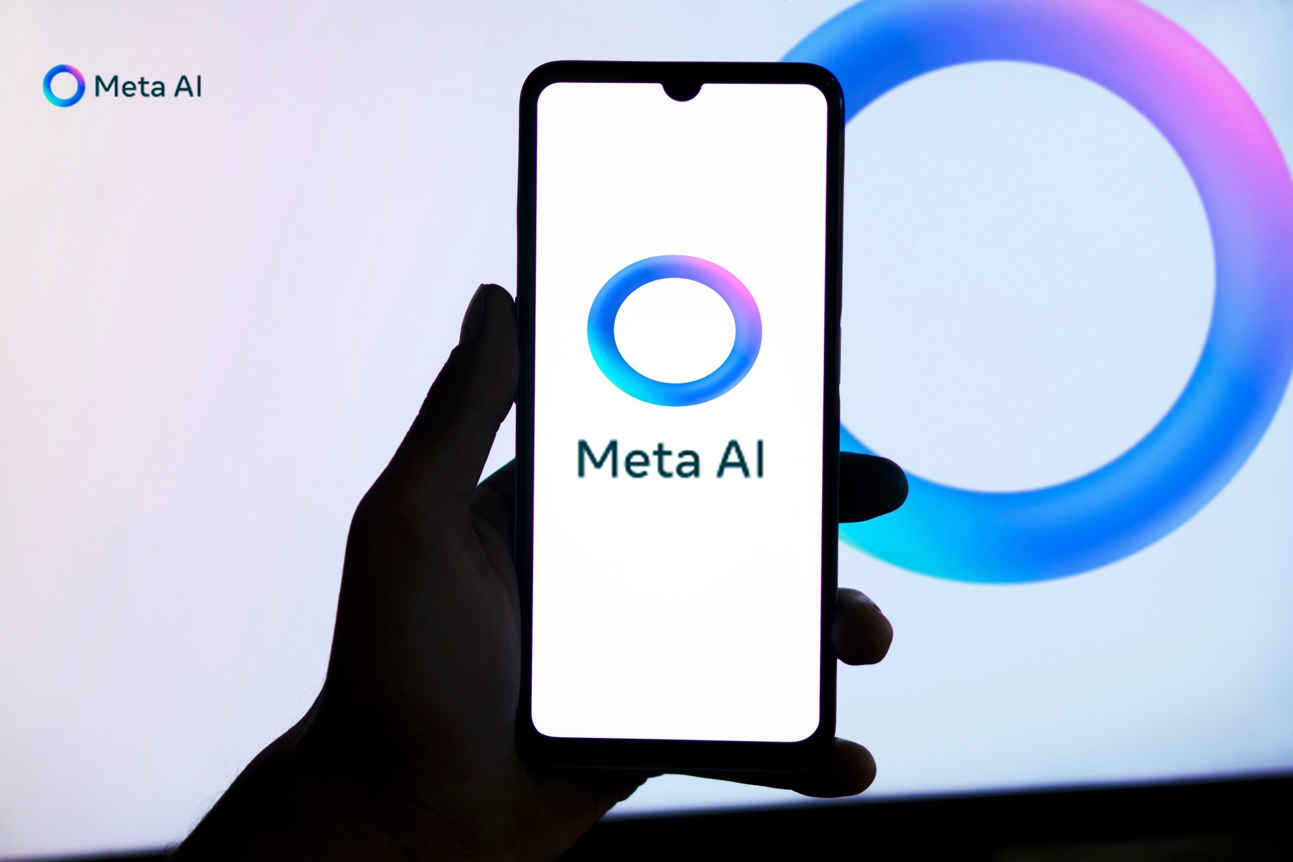 Meta AI logo on smartphone