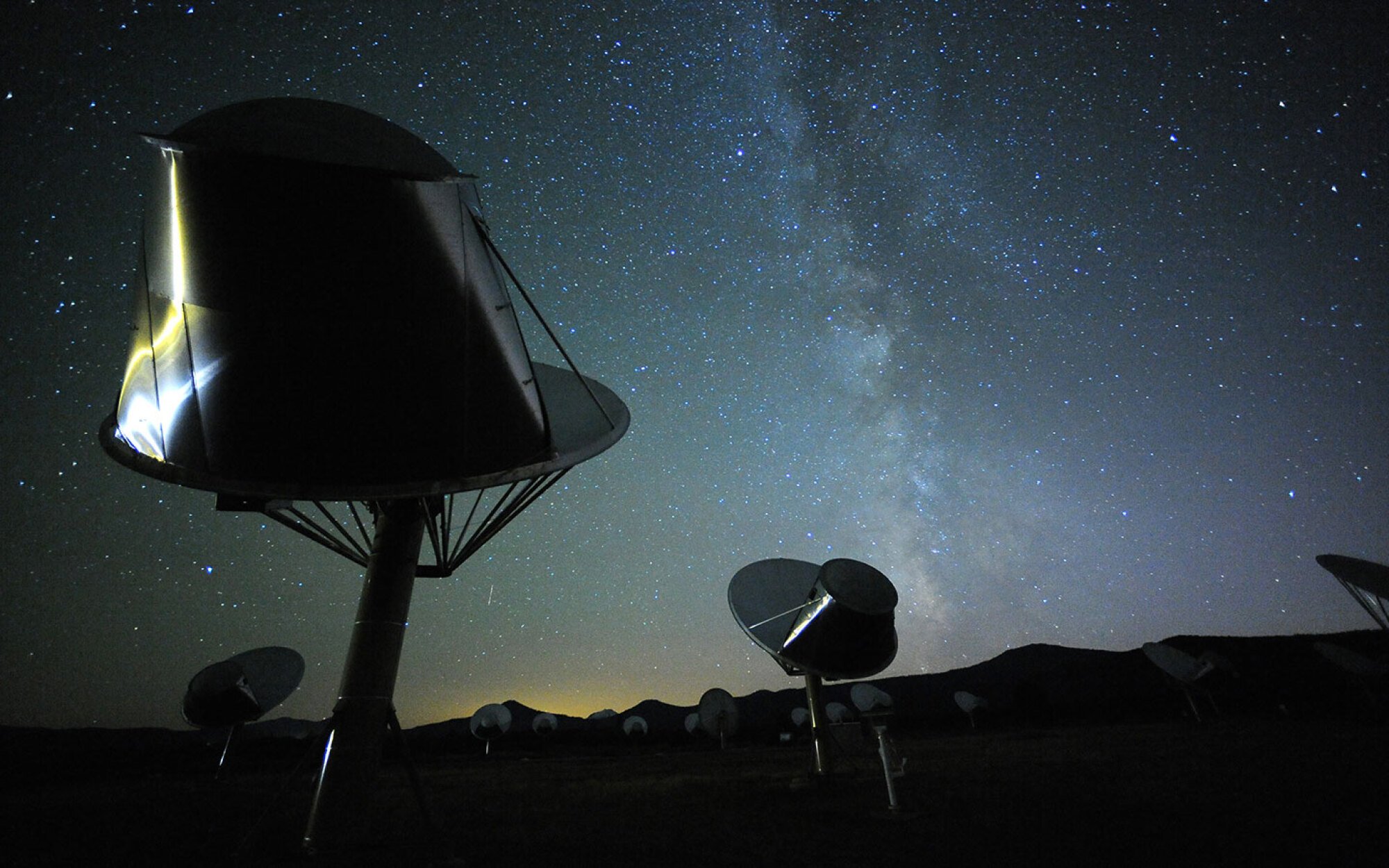 The Allen Telescope Array in California scanning the sky