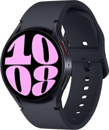 A Samsung Galaxy Watch 6 with a black band