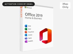 Microsoft Office 2019 for Mac with text: 'activation code by email'