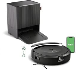 iRobot Roomba Combo 10 Max robot vacuum plus dock and smartphone with green iRobot screen