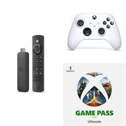 Amazon Fire TV Stick 4K Max, Robot White Core Wireless Controller, and 1 Month Game Pass Ultimate Bundle