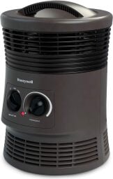 a black portable honeywell space heater