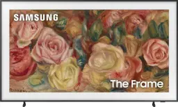 75-inch samsung the frame tv on a white background