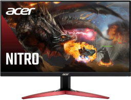 an acer nitro monitor with image of fire dragon