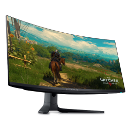 Alienware Curved QD-OLED Gaming Monitor on white background