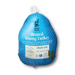 a frozen turkey from Target on a white background