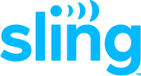 Sling TV logo in blue font