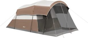 brown tent with screen room