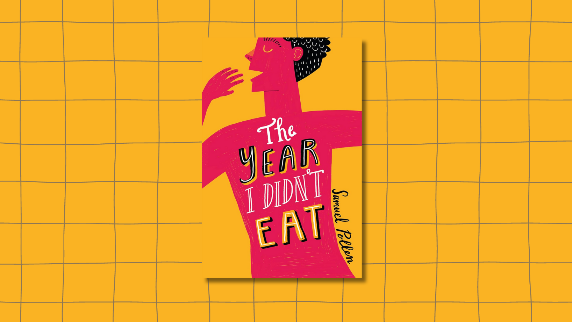 The cover of "The Year I Didn't Eat" showing an illustration of a teen hold his hand up to his mouth.