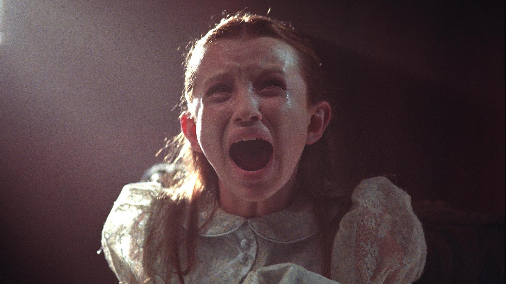 A young Emily Browning screams in the movie "Ghost Ship".