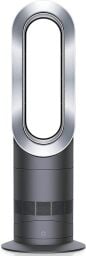 a black and silver dyson fan and heater