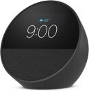 An Amazon Echo Spot alarm clock