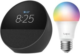 the amazon echo spot with a TP-Link Tapo Smart Color Bulb