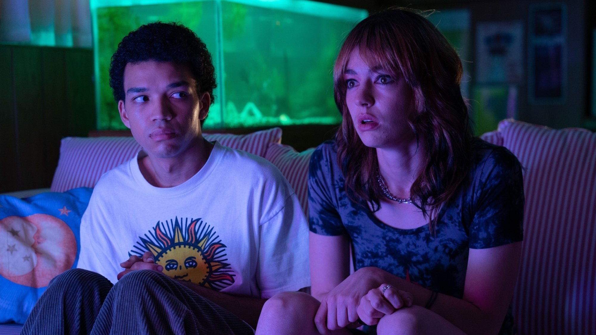 Justice Smith and Brigette Lundy-Paine in "I Saw the TV Glow."